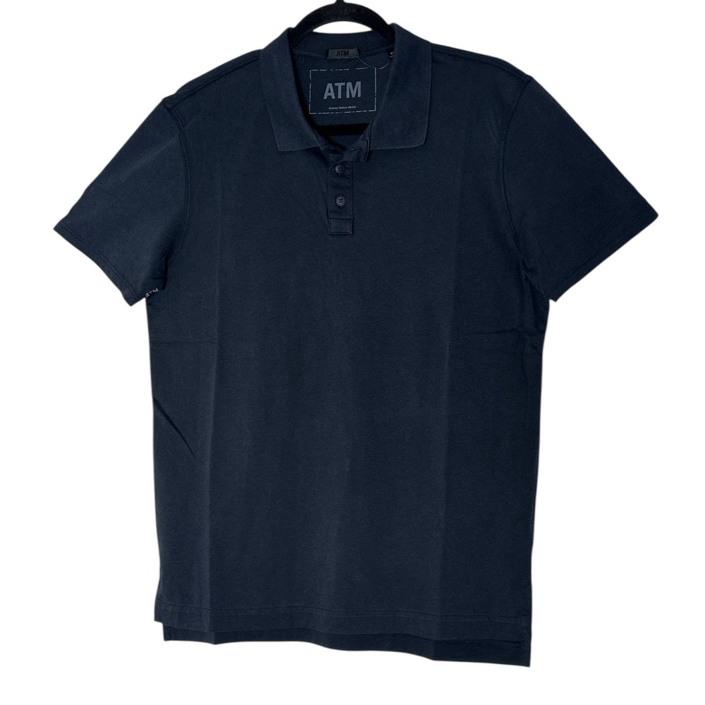 ATM Anthony Thomas Melillo POLO SHIRT Mens‎ small Navy Classic Short Sleeve NWOT